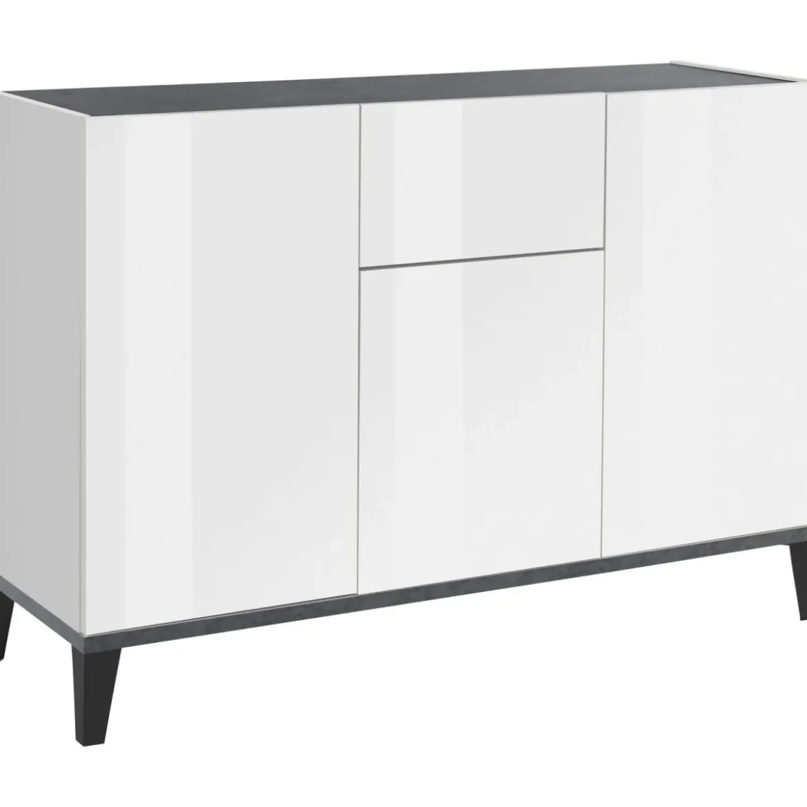 Credenza con 3 Ante 1 Cassetto 120x40x82 Bianco Ardesia