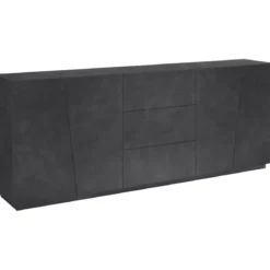 Credenza con 4 Ante e 3 Cassetti Ardesia Madia per Soggiorno