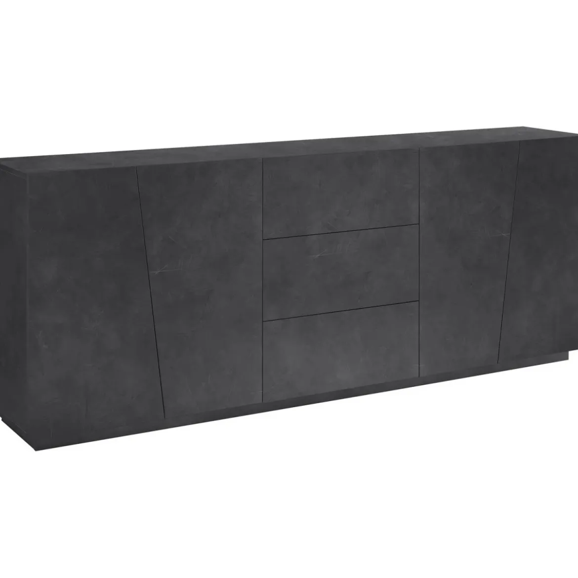 Credenza con 4 Ante e 3 Cassetti Ardesia Madia per Soggiorno