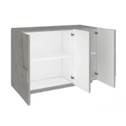 Credenza con 3 Ante Mobile Cemento Moderno per Soggiorno 120 cm Basso