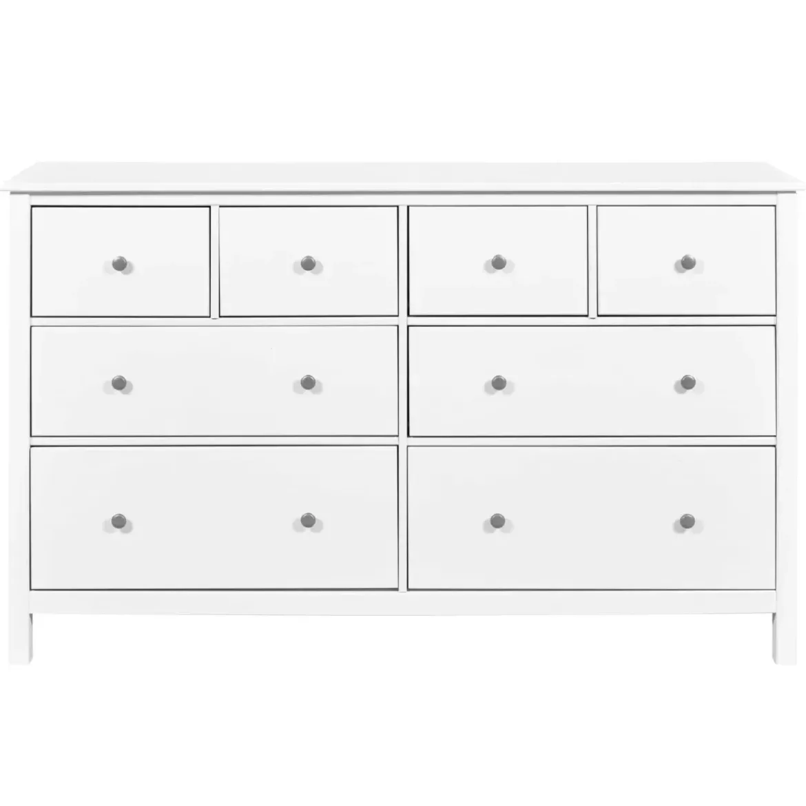 Credenza da Cucina Cassettiera 8 Cassetti in Legno Bianco Moderna