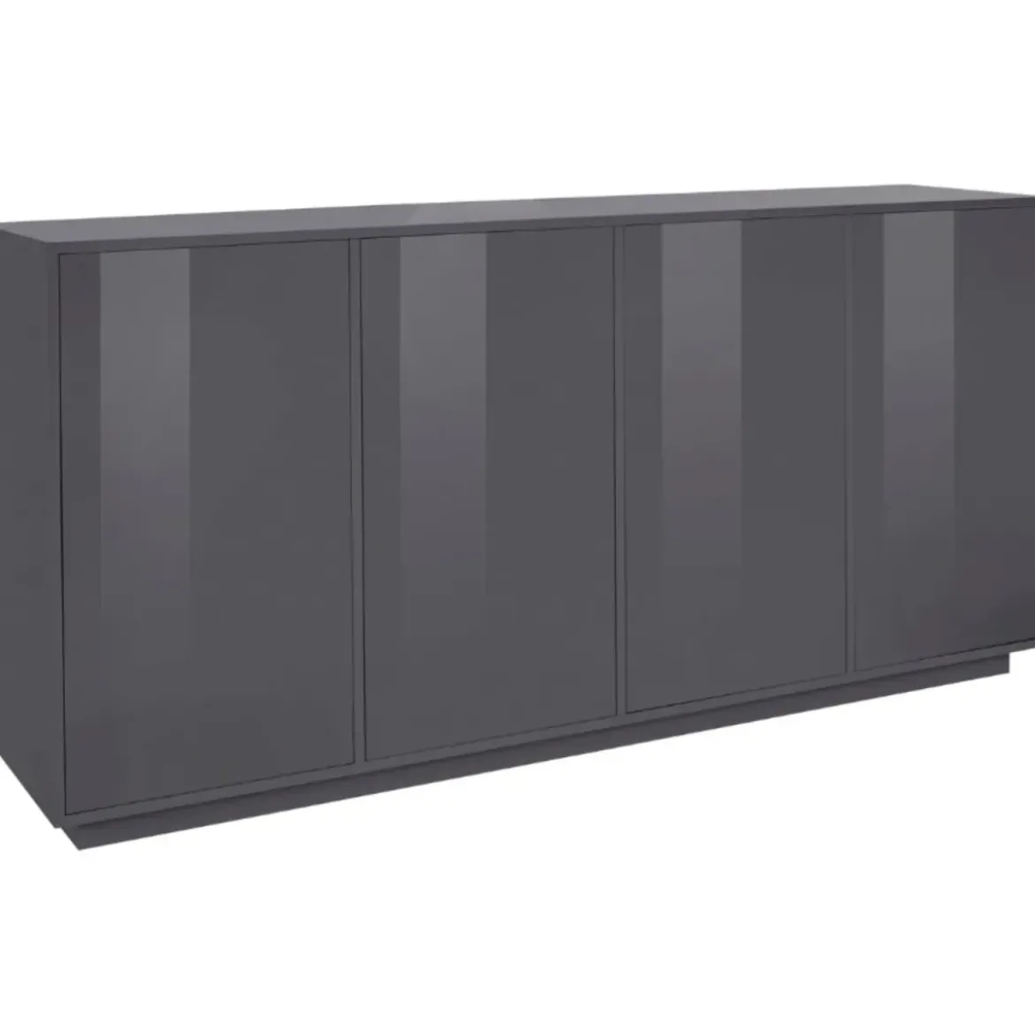 Credenza da Soggiorno 180 cm Antracite Laccato 4 Ante Push to Open