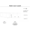 Credenza Moderna 164x41x92 cm 3 Ante 3 Cassetti Bianca e Ruggine