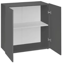 Credenza Multiuso 2 Ante Battenti Mensola Antracite Madia in Legno