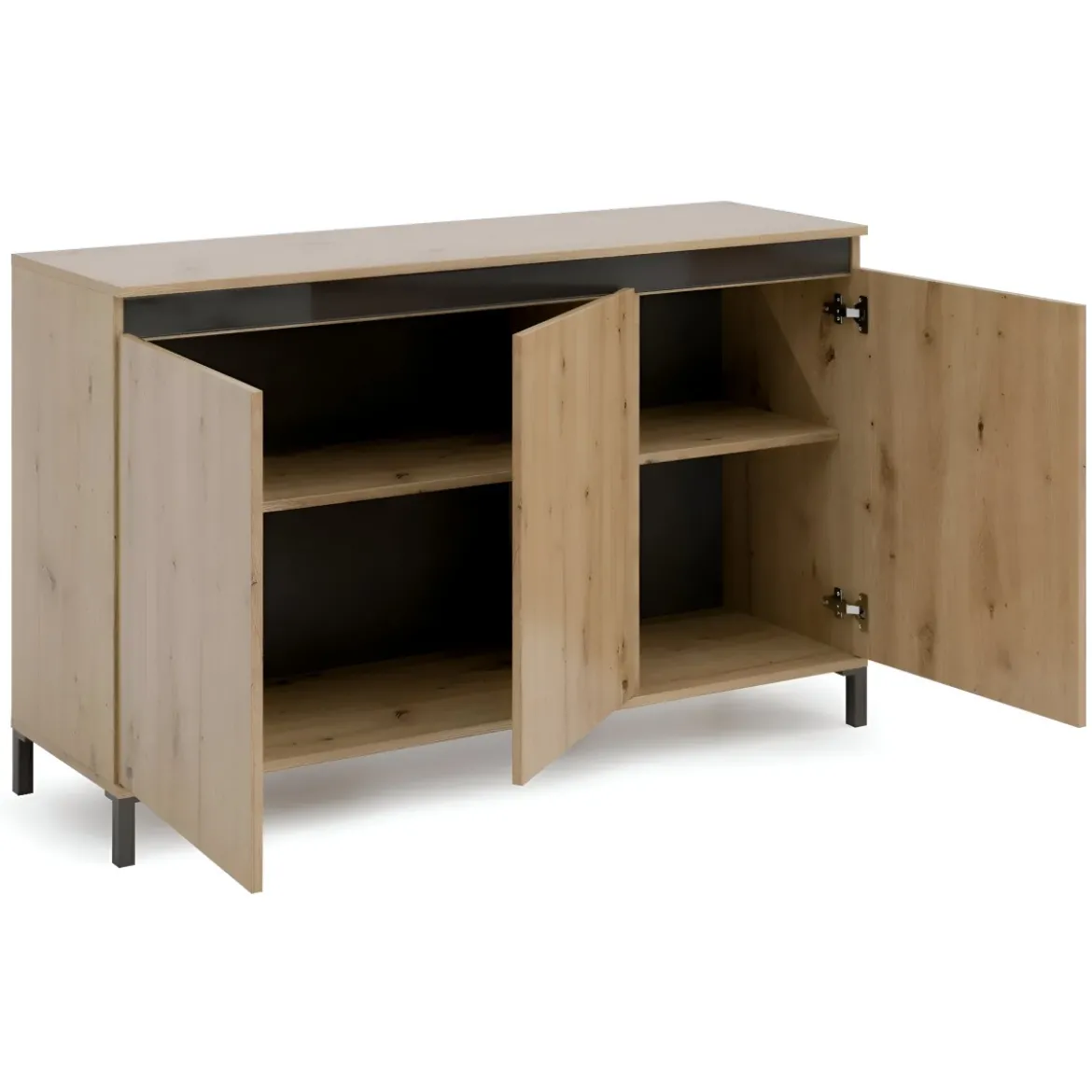Credenza Soggiorno 3 Ante 138x84 cm Rovere Moderna
