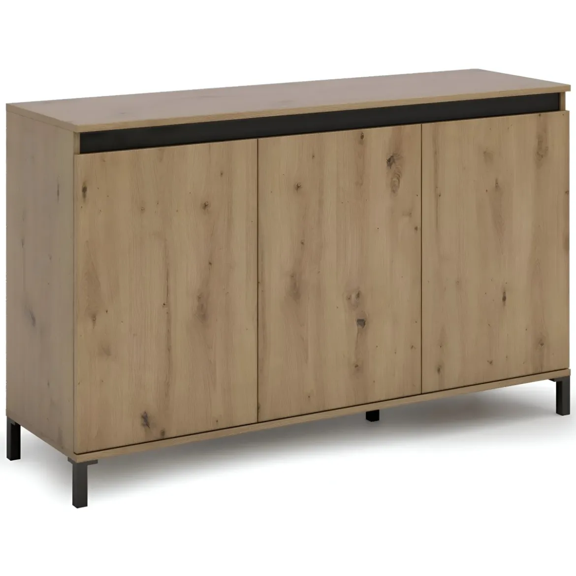 Credenza Soggiorno 3 Ante 138x84 cm Rovere Moderna