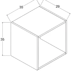 Cubo Contenitore Libreria 35x29x35 cm Legno MDF Grigio Ardesia Modulare