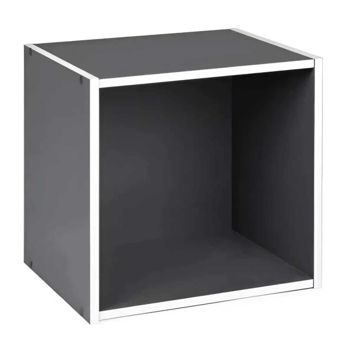 Cubo Contenitore Libreria 35x29x35 cm Legno MDF Grigio Ardesia Modulare
