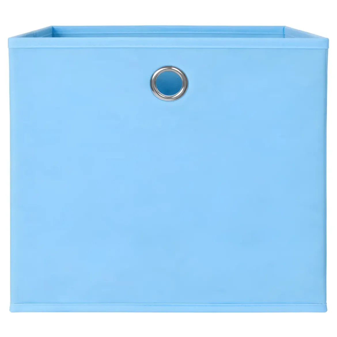 Cubo Portaoggetti Pieghevole 27x27x28 cm Salvaspazio Tessuto Azzurro