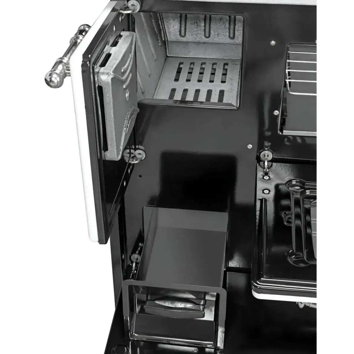 Cucina a Legna Stufa 9 kW in Acciaio Ghisa Nero Ecologica con Forno