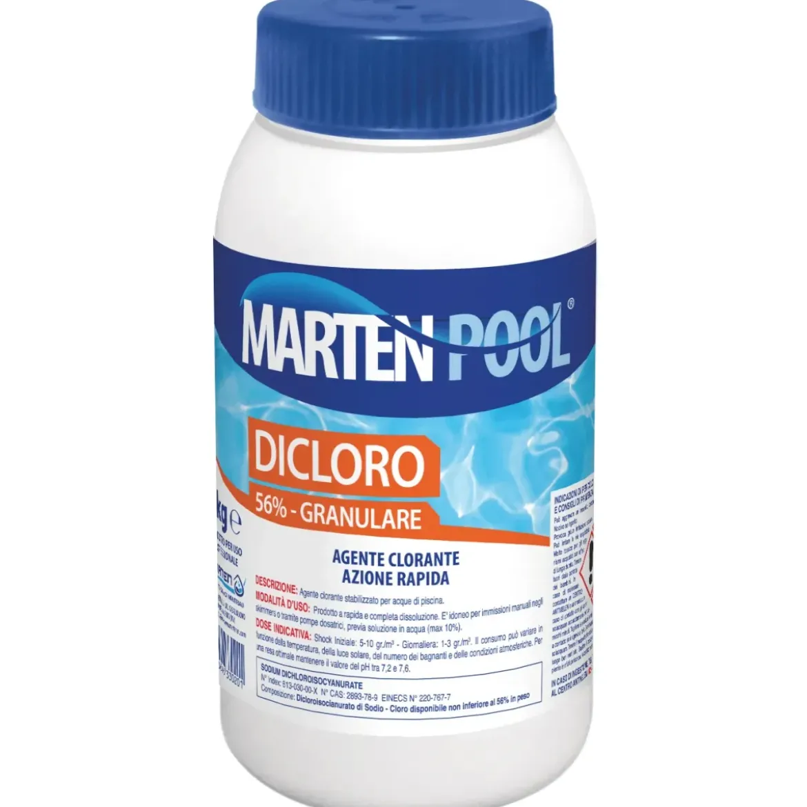 Dicloro Granulare per Piscina 1 kg Clorante Rapido Stabilizzato