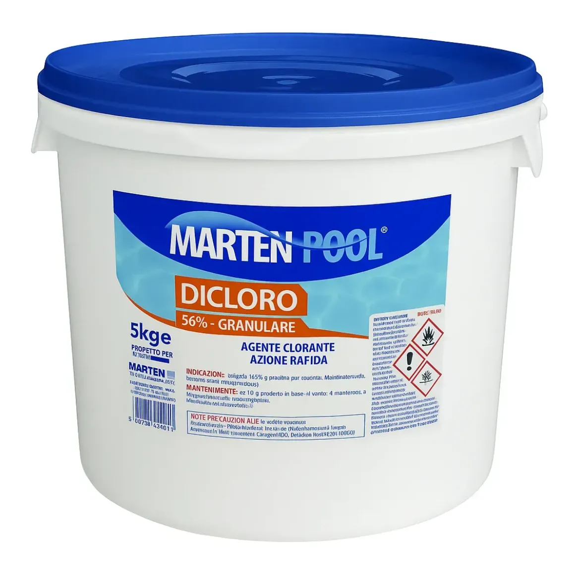 Dicloro Granulare Piscina 5 kg Rapido Stabilizzato Trattamento Immediato