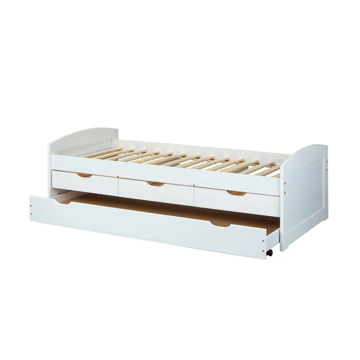 Divano Letto Bianco Letti Singoli a Doghe 90x200 Cassetti Contenitore Estraibile