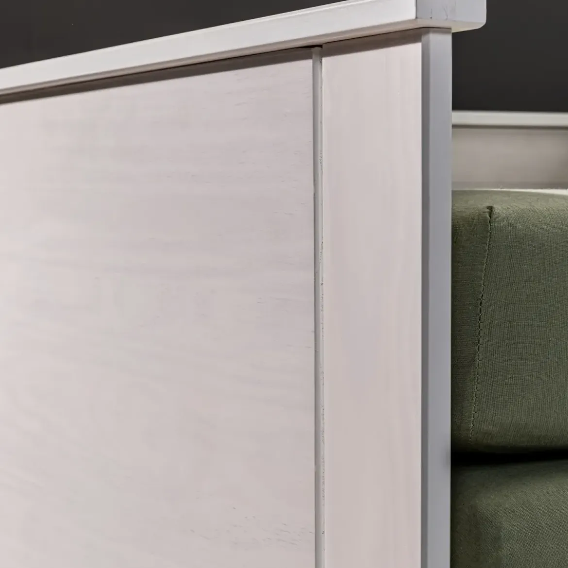 Divano Letto Singolo 90x200 cm in Legno Bianco con 2 Cassetti