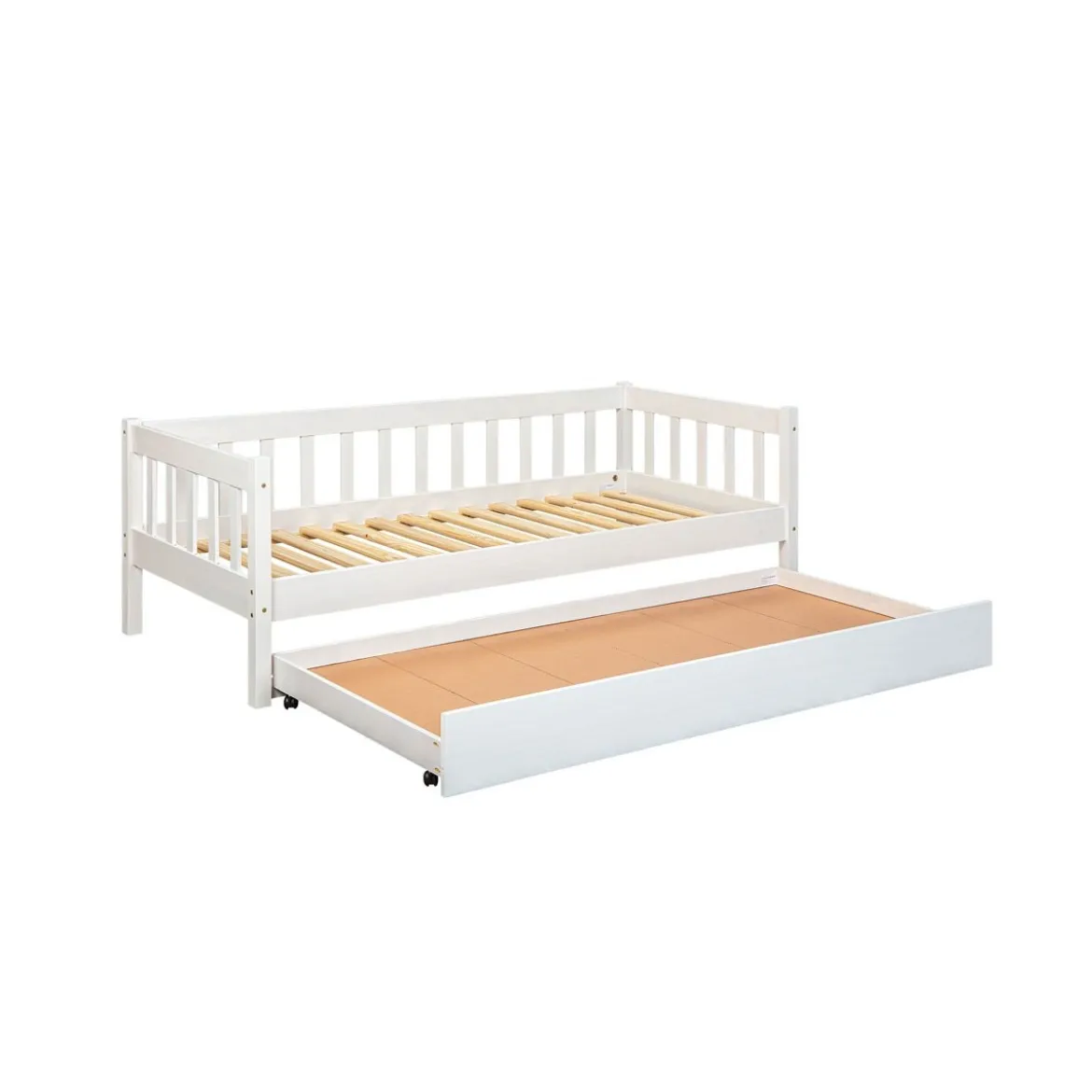Divano Letto 90x200 Bianco Singolo a Doghe Possibile Letto Estraibile Cameretta