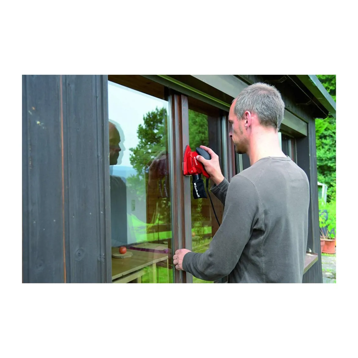 Einhell Levigatrice Angolare Palmare Mouse con Aspiratore Triangolare per Legno