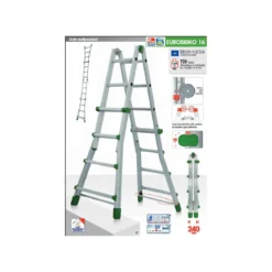 Facal Scala Telescopica 3 Gradini Metri Alluminio Multiuso Professionale Interno