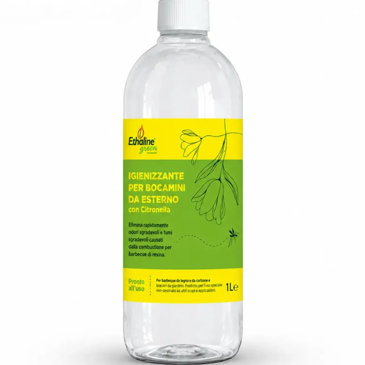 12 Flaconi 1L Bioetanolo con Citronella per Biocamini da Esterno