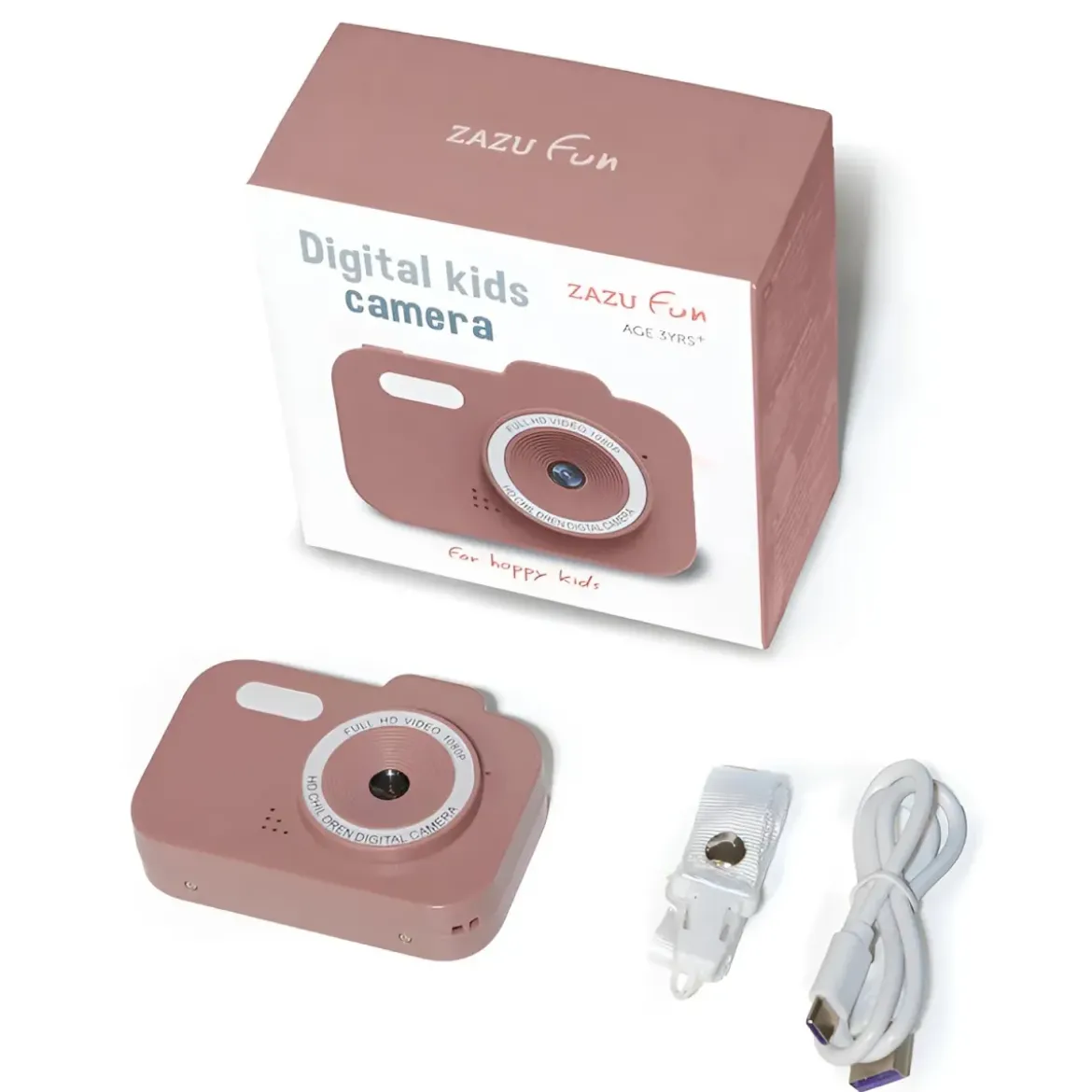 Fotocamera Digitale per Bambini Video HD 1080P Rosa Filtri Divertenti