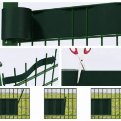 Frangivista in PVC Verde con Clip 19x3500 cm per Recinzione Balcone