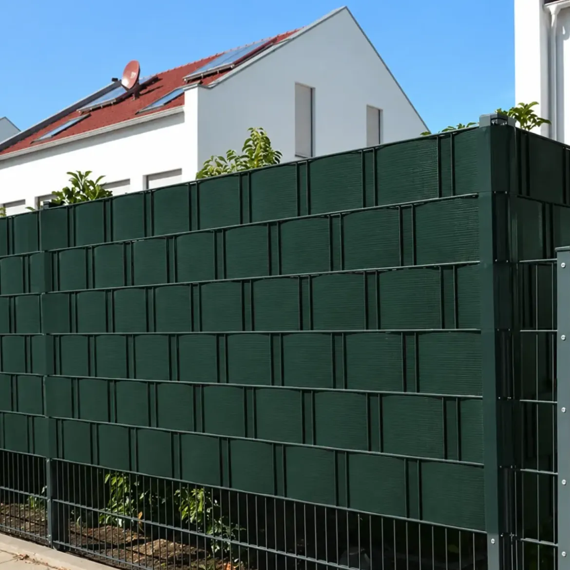 Frangivista in PVC Verde con Clip 19x3500 cm per Recinzione Balcone