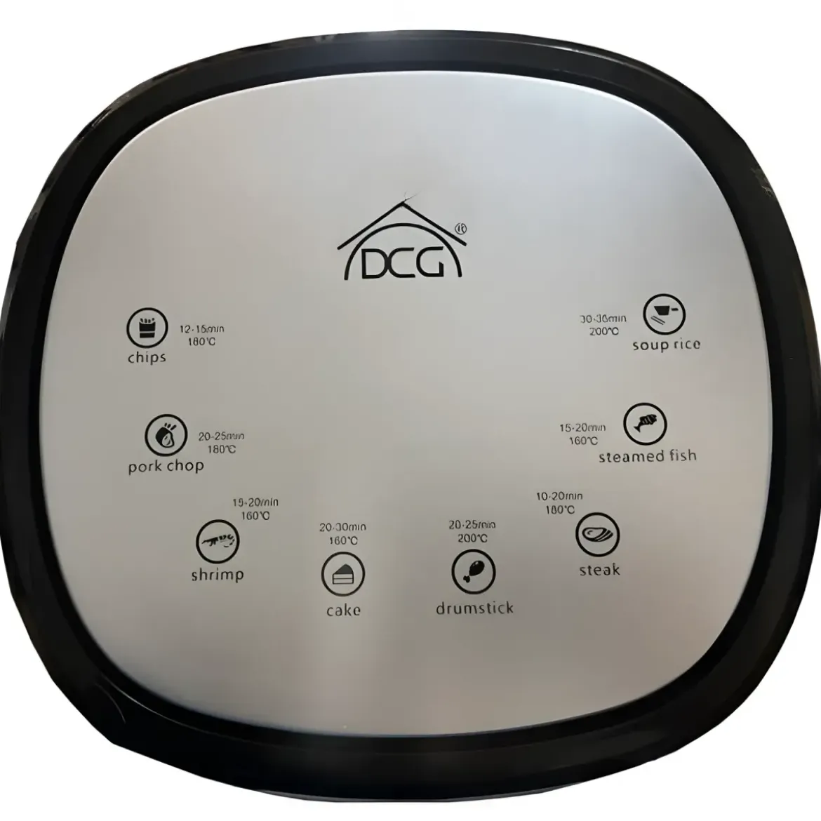 Friggitrice ad Aria DCG 5,2L 1300W Nero Cestello Antiaderente Rimovibile