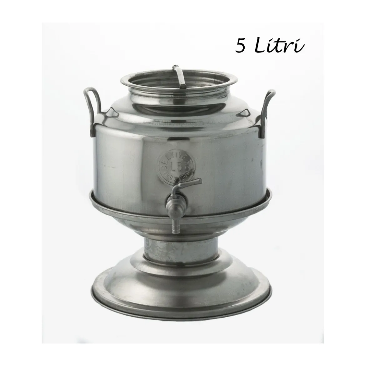 Fusto per Olio in Acciaio Inox Contenitore 5 litri Rubinetto Bidone Bocca Larga