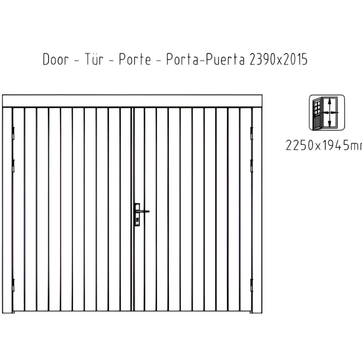 Garage in Legno 350x520 cm Blockhouse 34 mm Doppia Porta Finestra