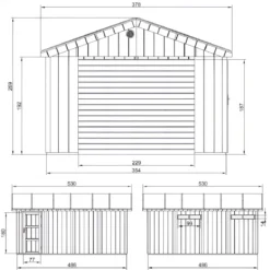 Garage in Legno 354x486 cm Box Auto Moto 17 m2 Pannelli LP SmartSide
