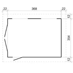 Garage in Legno 368x354 cm Grigio Scuro Pannelli Box Porta Elettrica