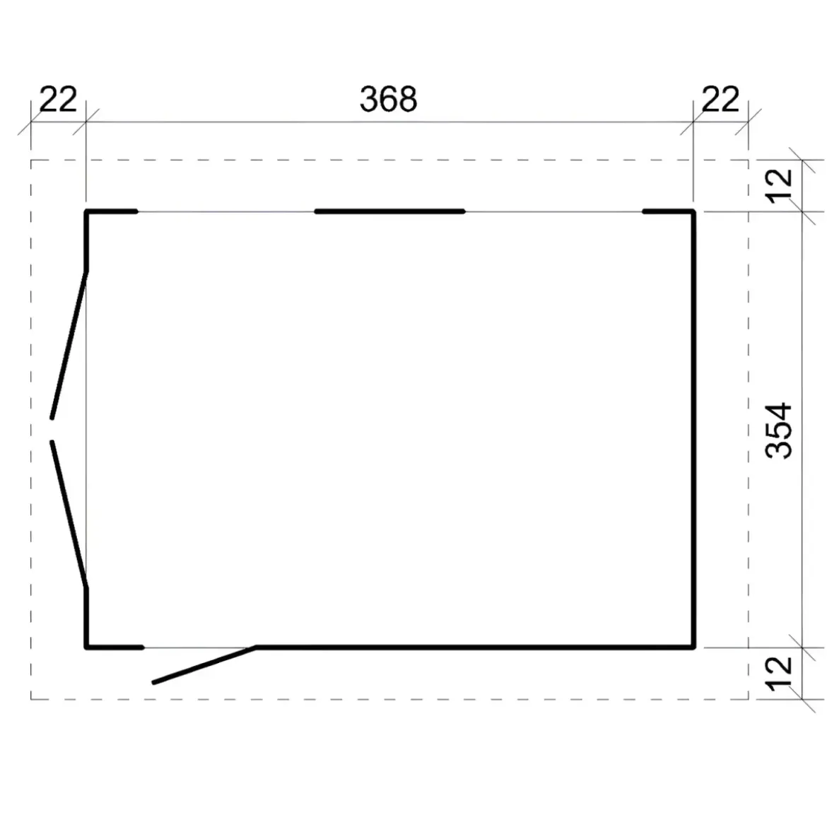 Garage in Legno 368x354 cm Grigio Scuro Pannelli Box Porta Elettrica