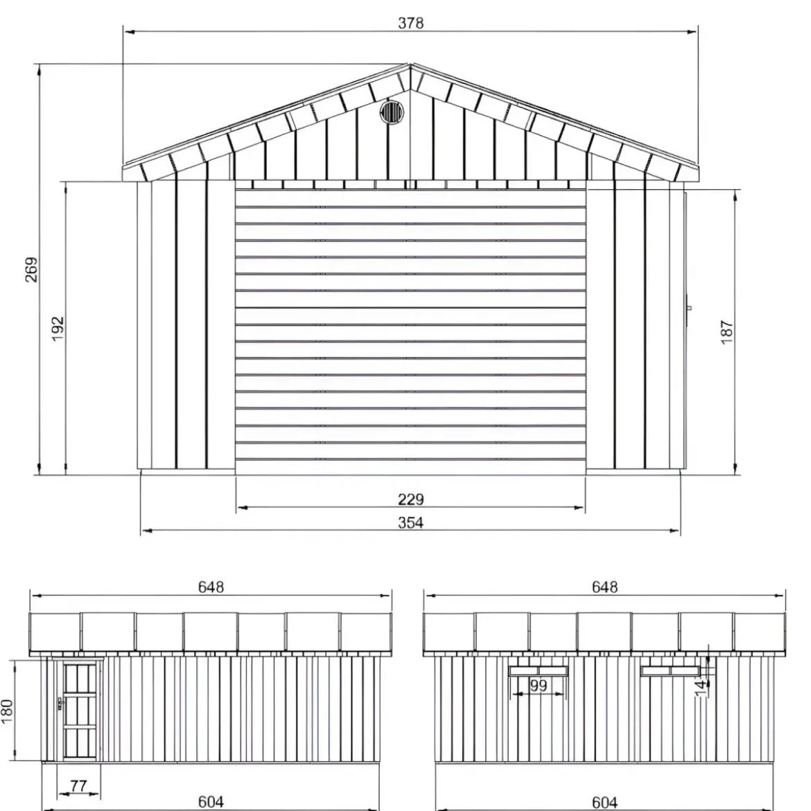 Garage in Legno 3x6 Grigio Box Auto Attrezzi Esterno 21 m2 a Pannelli