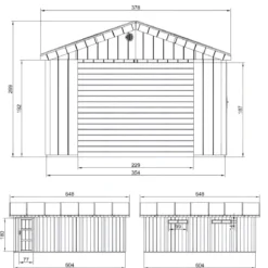 Garage in Legno 3x6 Rosso Box Auto Attrezzi Esterno 21 m2 a Pannelli