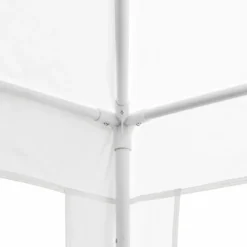 Gazebo da Esterno 2x3 m Telo in Raffia Bianco Rettangolare Acciaio
