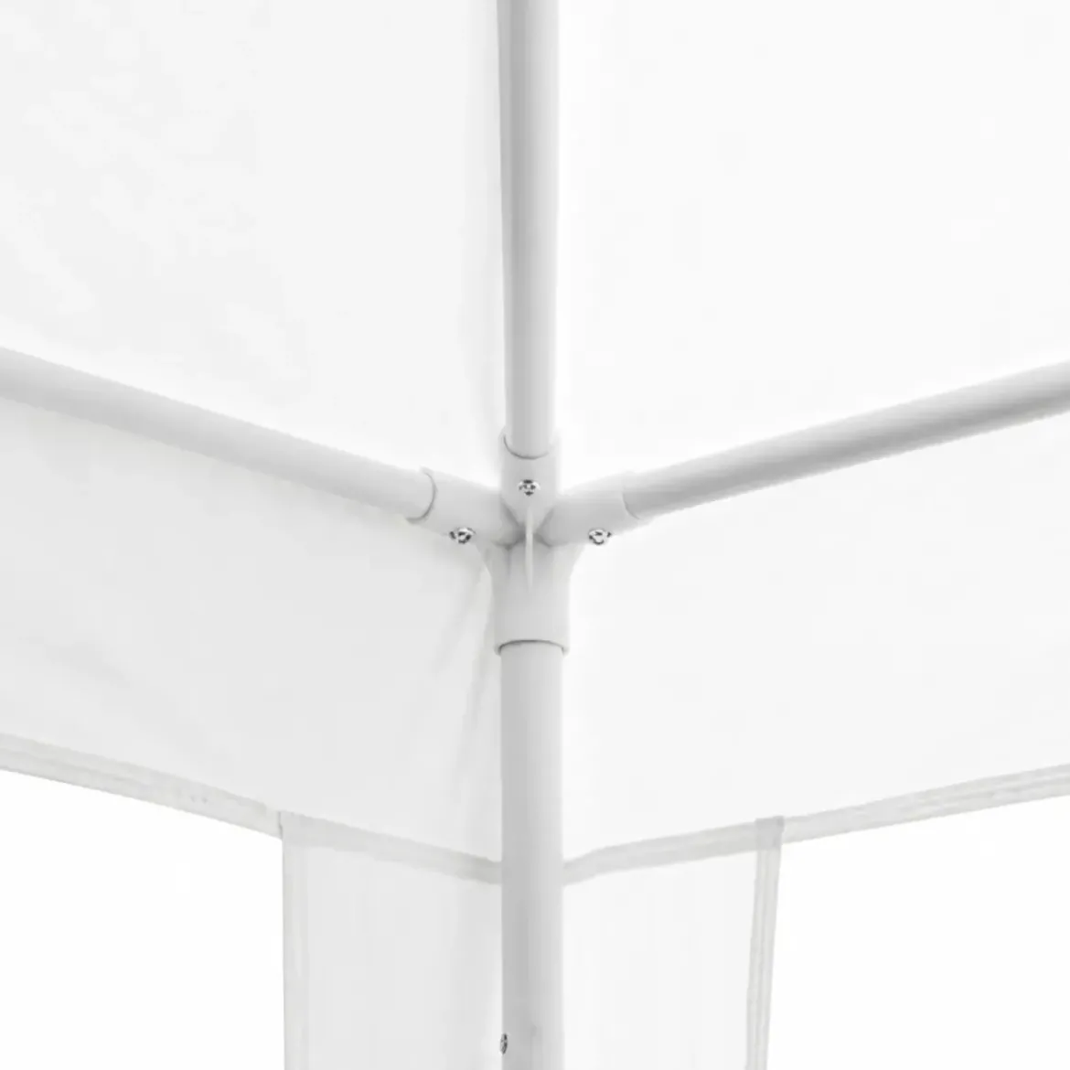 Gazebo da Esterno 2x3 m Telo in Raffia Bianco Rettangolare Acciaio
