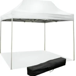 Gazebo da Giardino 3x2 a Fisarmonica Impermeabile Bianco con Sacca