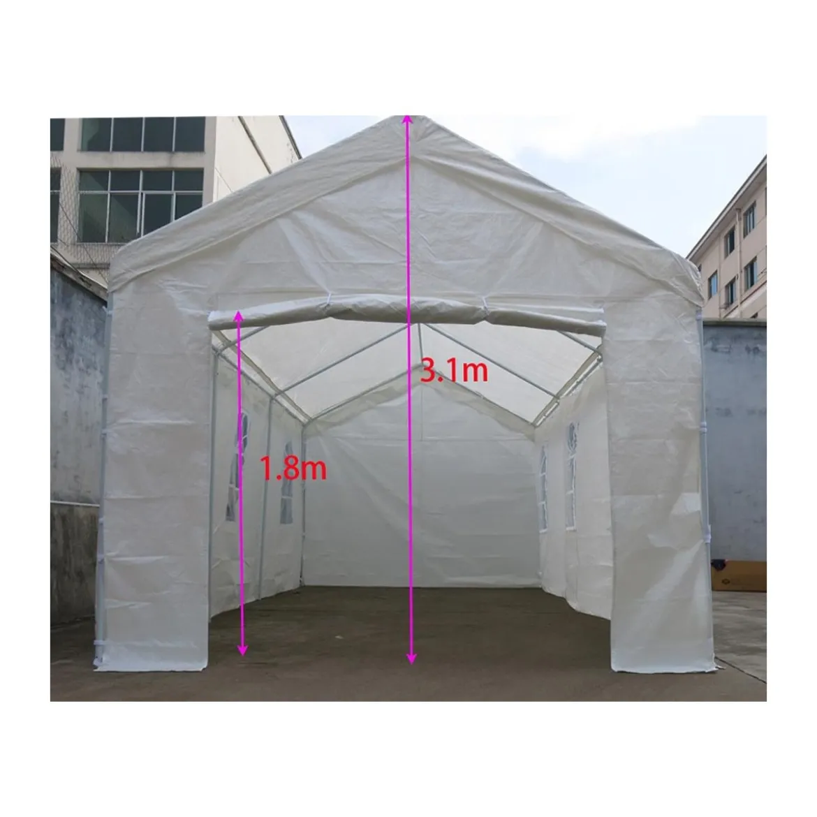 Gazebo in Acciaio 3x6 Esterno Sagre Eventi Bianco Stand Fiere Capannone Tendone