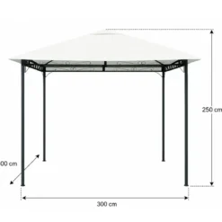 Gazebo per Giardino 3x3m Bianco in Acciaio Verniciato Telo Poliestere