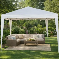 Gazebo 3x2 mt Pieghevole Bianco da Giardino Richiudibile con Borsa