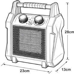 Generatore Aria Calda 3kW Elettrico 220V Giallo Portatile Ceramico
