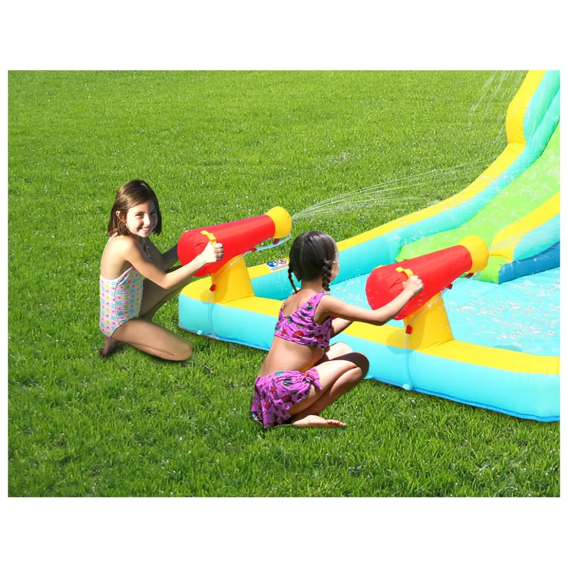 Gioco Castello Gonfiabile Acquatico per Bambini Con Blaster