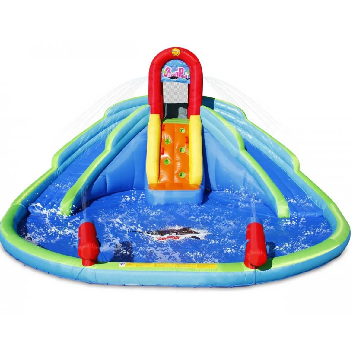Gonfiabile per Bambini Acquatico Castello con Scivolo e Spruzzi Acqua