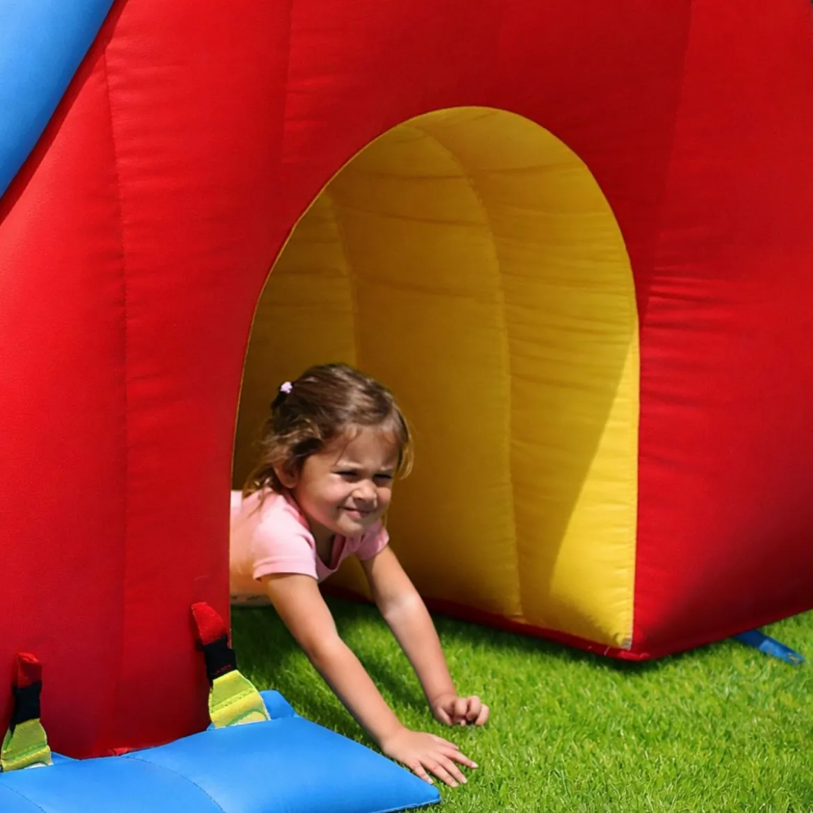 Gonfiabile per Bambini Castello Scivoli 600x215 con Gonfiatore Pompa