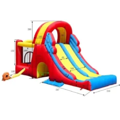 Gonfiabile per Bambini Castello Scivoli 600x215 con Gonfiatore Pompa