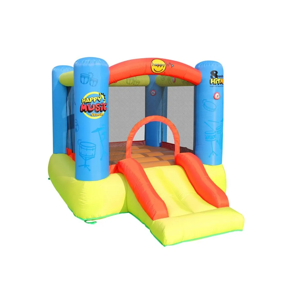 Gonfiabile per Bambini Interattivo Musica con Scivolo Gioco Castello Gonfiatore