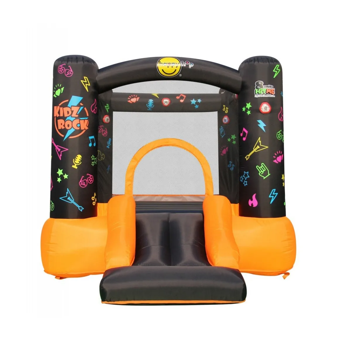 Gonfiabile per Bambini Interattivo Luci Musica con Scivolo Castello Pompa Aria
