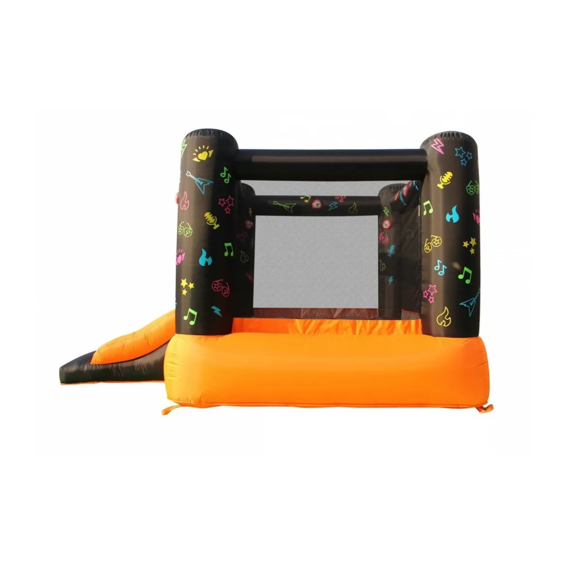 Gonfiabile per Bambini Interattivo Luci Musica con Scivolo Castello Pompa Aria