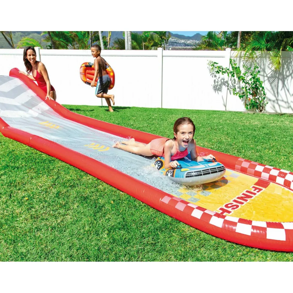Gonfiabile per Bambini Scivolo Gioco Acquatico con Vasca da Giardino