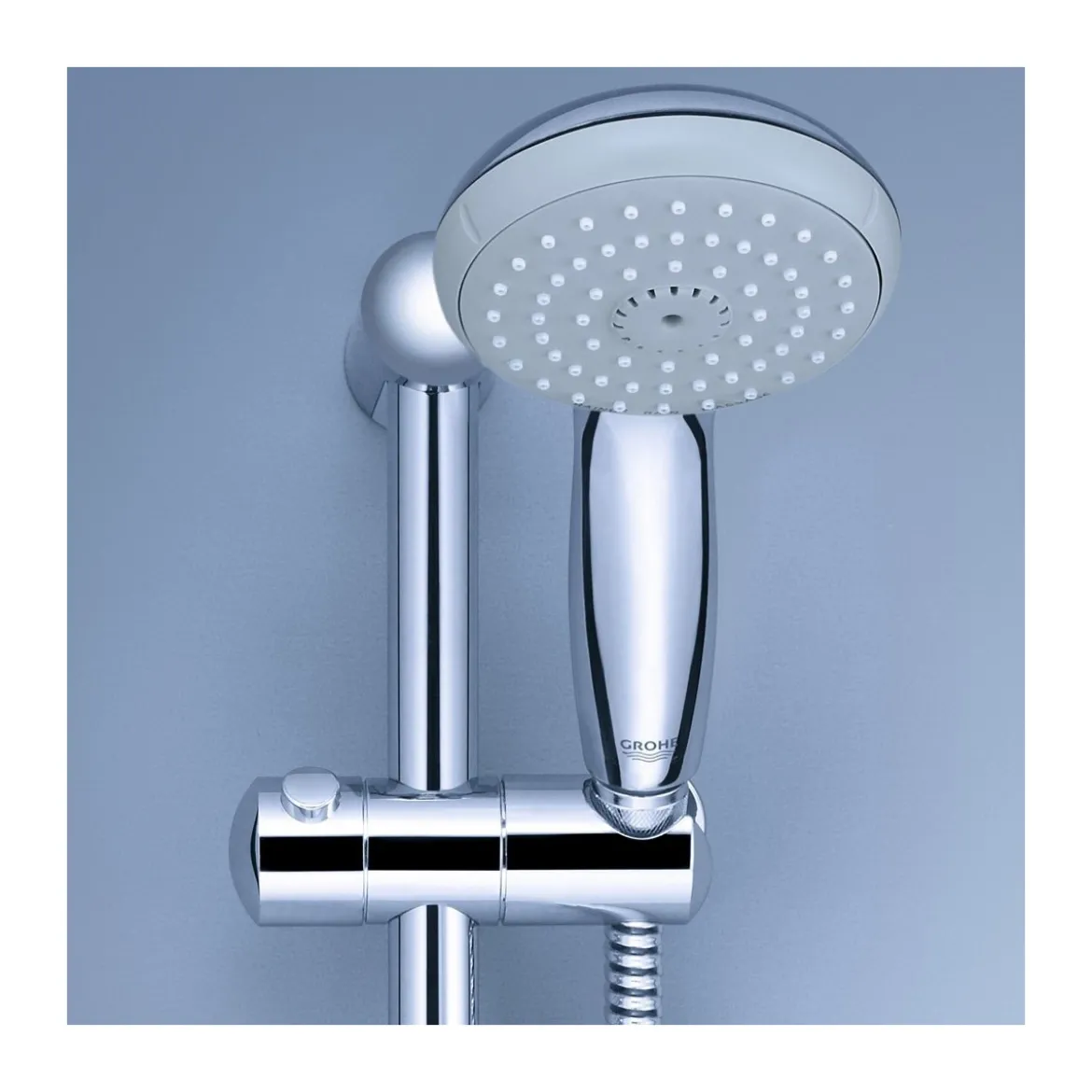 Grohe Asta Saliscendi Doccia con Soffione Rotondo Supporto Colonna Bagno Cromo