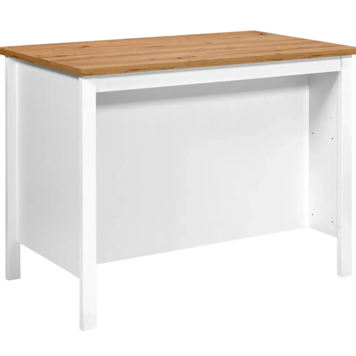 Isola da Cucina Bianco Rovere Tavolo Bar con 3 Cassetti Soft-Close